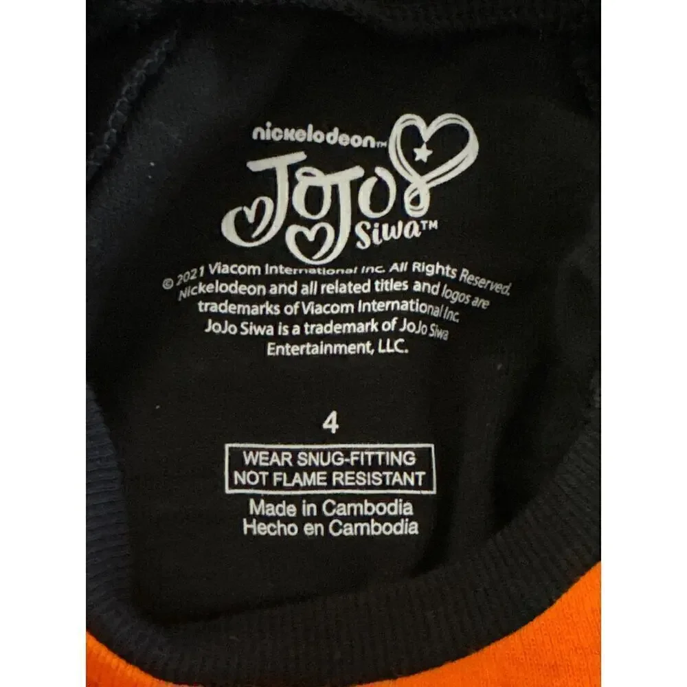 Nickelodeon JoJo Siwa Halloween Pajama Set Girls 4T Cotton Puppy‎ Bow NWT